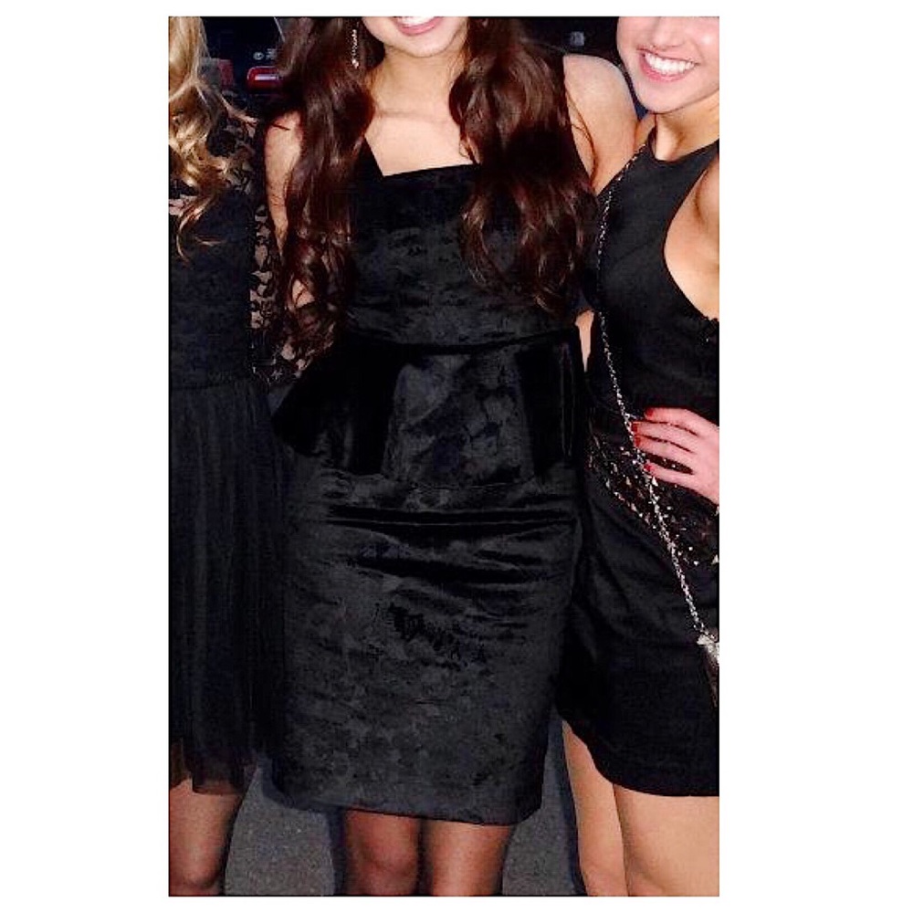 Velvet Peplum Formal Dress - Picture 3 of 4